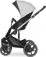 Детская коляска 2 в 1 Expander Exeo 01 Silver (черная ткань – св. серая ткань)
